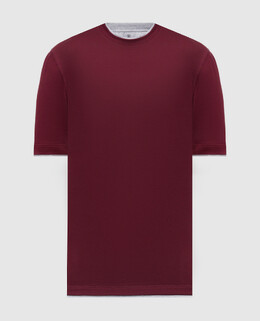 Brunello Cucinelli: Бордовая футболка 