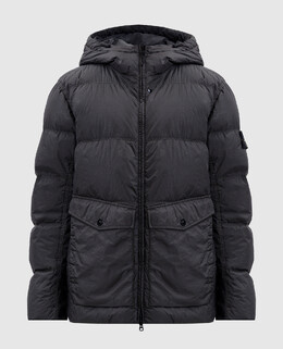 Stone Island: Пуховик цвета хаки 