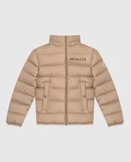 Moncler ENFANT: Бежевая куртка 