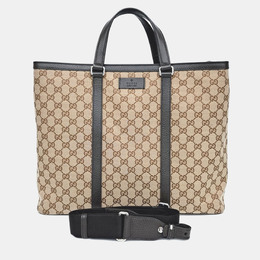 Gucci: Бежевая сумка-шоппер 