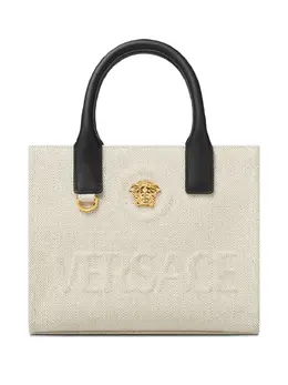 Versace: Бежевая сумка-шоппер  La Medusa Mini
