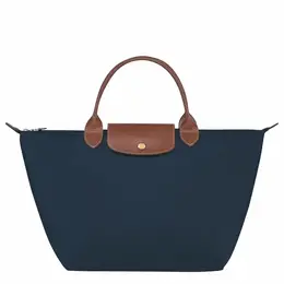 Longchamp: Синяя сумка  Le Pliage Original