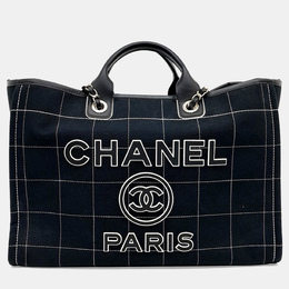 Chanel: Чёрная сумка-шоппер 