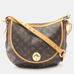Louis Vuitton: Коричневая сумка через плечо 