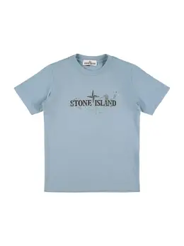 STONE ISLAND JUNIOR: Хлопковая футболка 