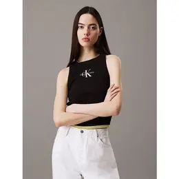 Calvin Klein Jeans: Чёрный топ 