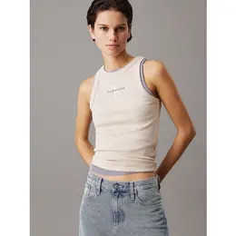 Calvin Klein Jeans: Бежевый топ 