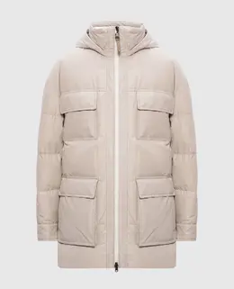 Brunello Cucinelli: Бежевый пуховик 