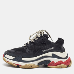 Balenciaga: Чёрные кроссовки  Triple S