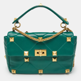 Valentino: Зелёная сумка  Roman Stud