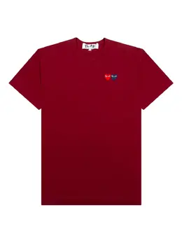 Comme Des Garçons Play: Бордовая футболка  Play