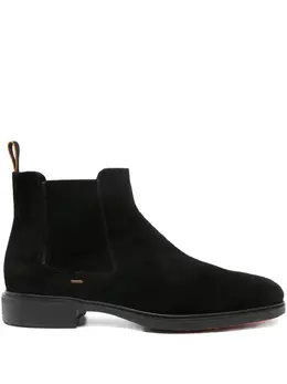 Santoni: Чёрные ботинки 