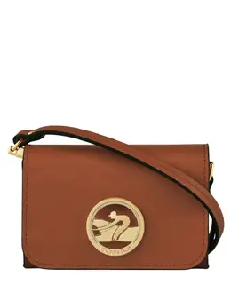 Longchamp: Коричневая сумка через плечо 