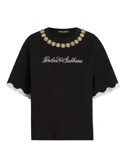 Dolce & Gabbana: Кружевная футболка  T