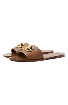 Dolce & Gabbana: Коричневые шлёпанцы  Bianca