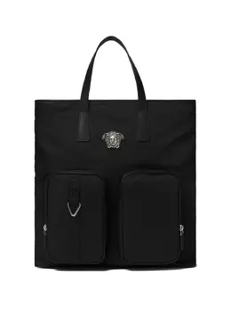 Versace: Чёрная сумка-шоппер  Medusa