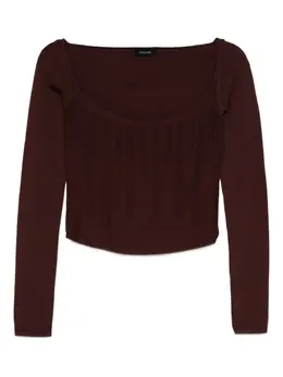 Mugler: Бордовый топ 