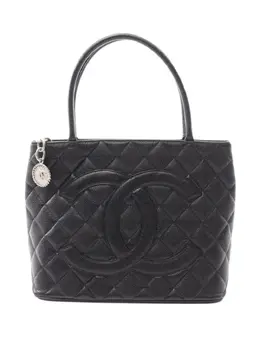 CHANEL Pre-Owned: Чёрная сумка-шоппер 
