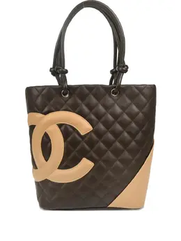 CHANEL Pre-Owned: Коричневая сумка-шоппер 