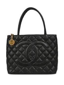CHANEL Pre-Owned: Чёрная сумка-шоппер 