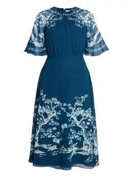 ERDEM: Платье с коротким рукавом 