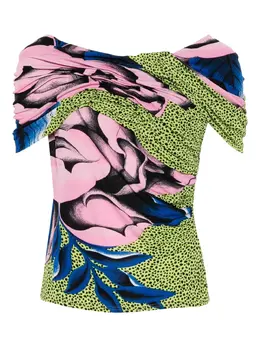 Versace Pre-Owned: Блуза с растительным принтом 