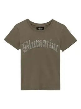 Blumarine: Футболка со стразами 