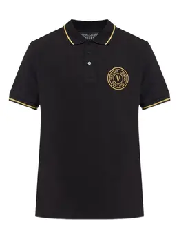 Versace Jeans Couture: Чёрное поло 