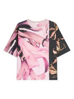 DRIES VAN NOTEN: Футболка с растительным принтом 