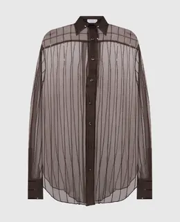 Brunello Cucinelli: Коричневі блузки 