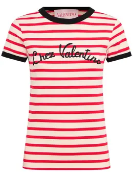VALENTINO: Футболка в полоску 
