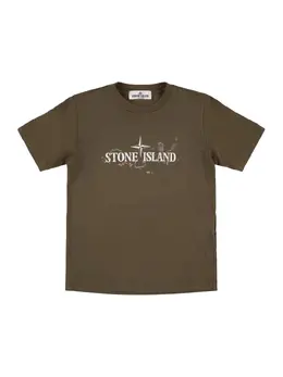 STONE ISLAND JUNIOR: Хлопковая футболка 