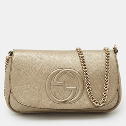 Gucci: Бежевая сумка  Soho