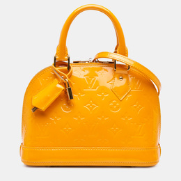 Louis Vuitton: Жёлтая сумка  Alma BB