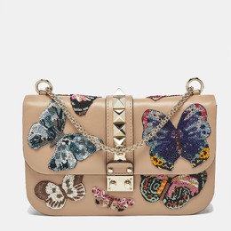 Valentino: Бежевая сумка 