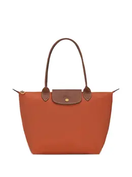 Longchamp: Оранжевая сумка-шоппер 