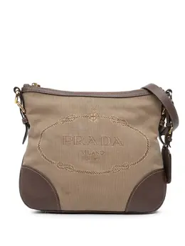 Prada Pre-Owned: Коричневая сумка через плечо 