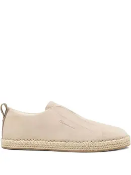Santoni: Бежевые мокасины 