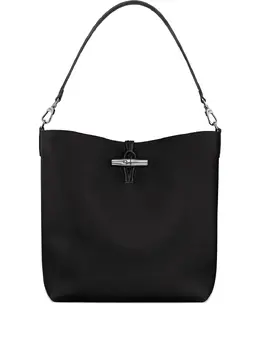 Longchamp: Чёрная сумка  Roseau