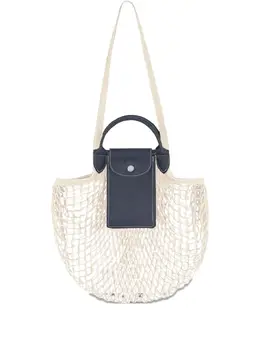 Longchamp: Серебристая сумка  Le Pliage