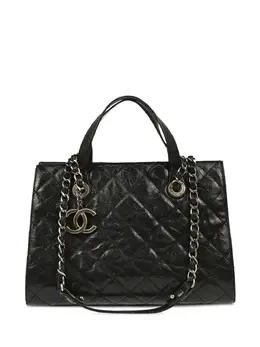 CHANEL Pre-Owned: Чёрная сумка-шоппер 