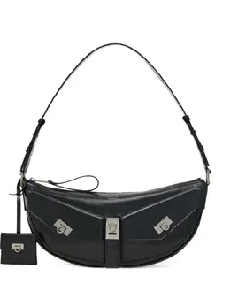 Ferragamo: Чёрная сумка  Gancio