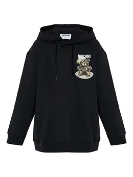 Moschino: Чёрная толстовка  Teddy Bear