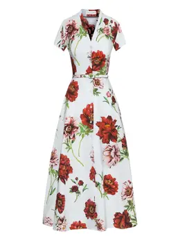 Oscar de la Renta: Платье с растительным принтом 