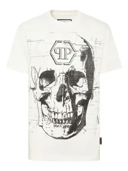 Philipp Plein: Белая футболка  Skull