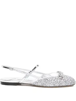 Jimmy Choo: Серебристые сандалии 