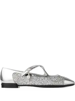 Jimmy Choo: Серебристые балетки 
