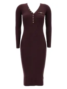 Elisabetta Franchi: Платье с v-образным вырезом 