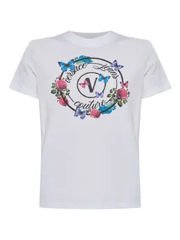 Versace Jeans Couture: Футболка с растительным принтом 
