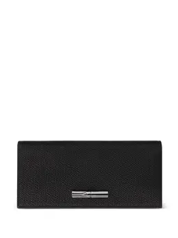 Longchamp: Чёрный кошелёк  Roseau